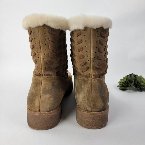 ABEO Pro Women's Bristol Sheepskin Lined Suede Boot in Tan Size 10 - Picture 8 of 16